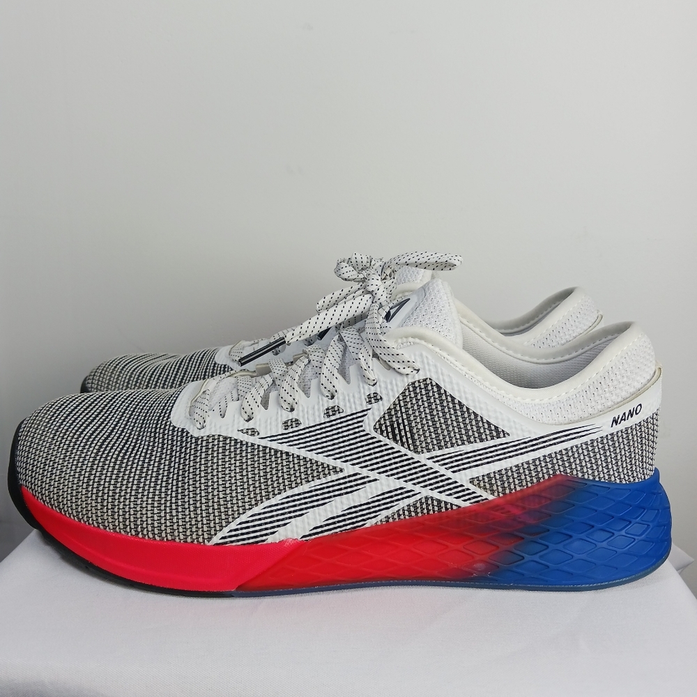 Reebok Nano Men Athletic Shoes Crossfit White Training Gym Sneakers Size 12